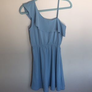 Pretty sea foam green off the shoulder dress